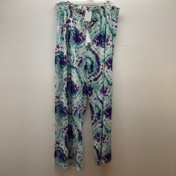 West Loop Size X-Large Tye Die Wide Leg Palazzo Pants Beachwear. New - Picture 1 of 5